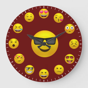 Unique Emoticon Emoji Themed Large Clock