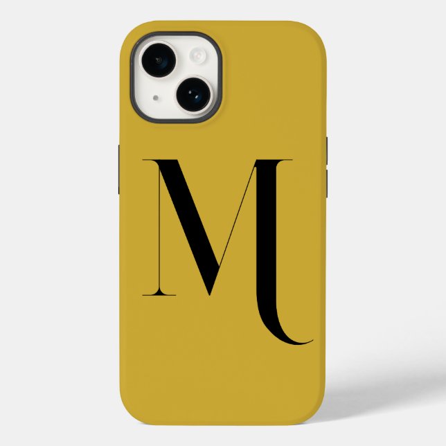 Unique Extra Large Monogram Print M Gold Case-Mate iPhone Case (Back)