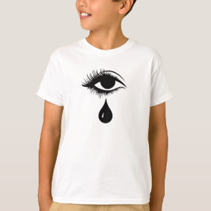 Unique Eye with Teardrop Eyelash Black/White T-Shirt