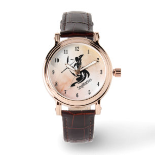 Unique Face Sagittarius Zodiac with Black Numbers Watch
