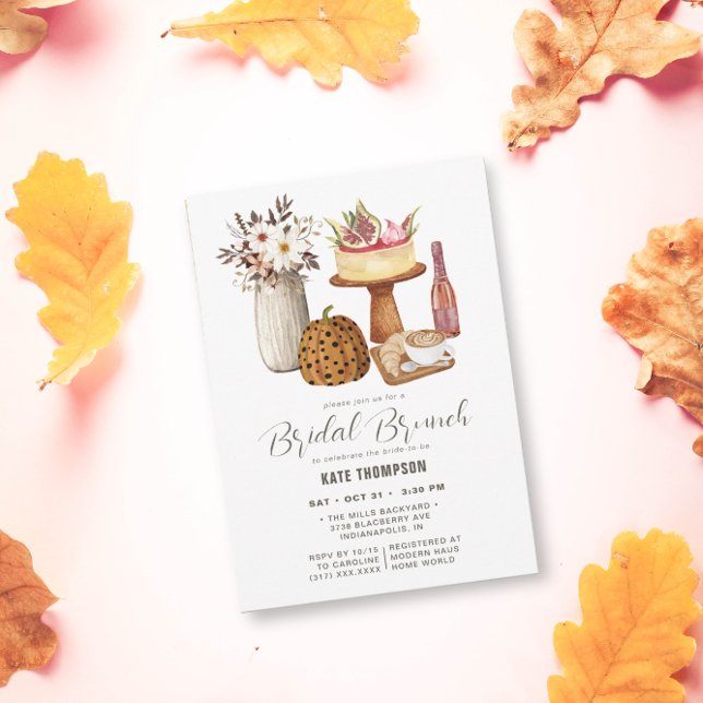 Unique Fall Autumn Pumpkin Bridal Shower Brunch Invitation (Creator Uploaded)