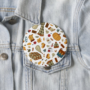 Unique Fall Leaves Harvest Autumn Pumpkins 10 Cm Round Badge