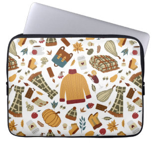 Unique Fall Leaves Harvest Autumn Pumpkins Laptop Sleeve