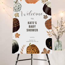 Unique Fall Painted Pumpkins Baby Shower Welcome