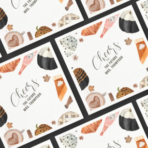 Unique Fall Painted Pumpkins Bridal Shower Brunch Napkin