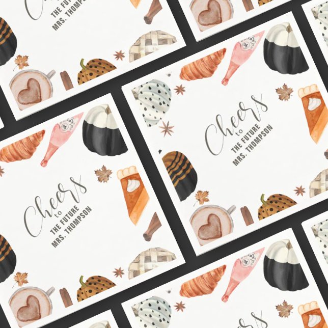 Unique Fall Painted Pumpkins Bridal Shower Brunch Napkin (Creator Uploaded)