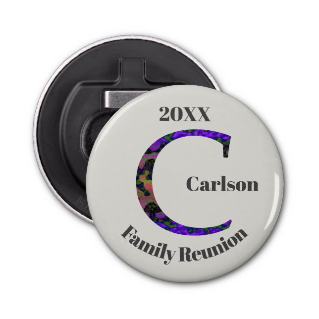 Unique Family Reunion Tie-dye Letter C Monogram Bottle Opener (Front)