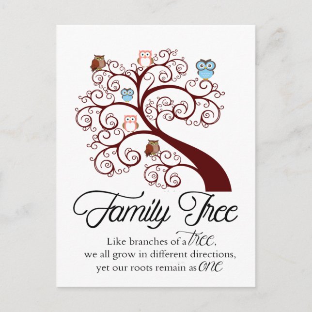 Unique Family Tree Design Postcard (Front)