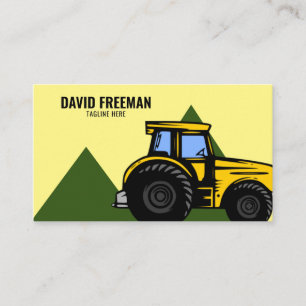 Unique Farm Yellow Tractor Driver Business Card