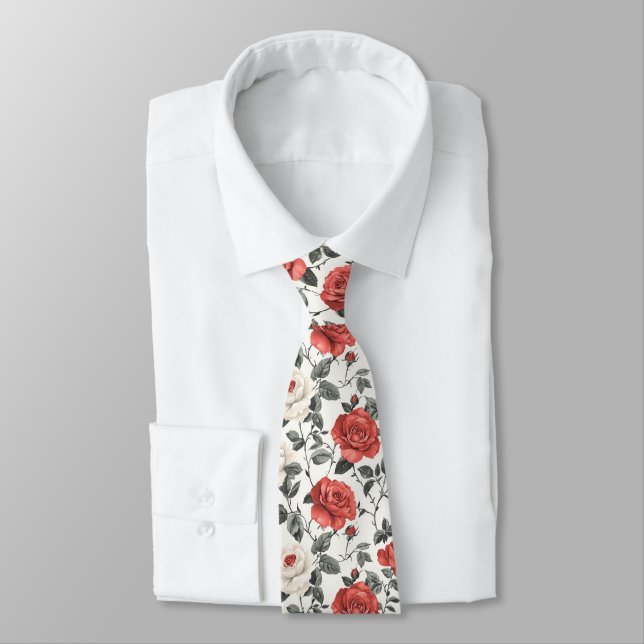 Unique Fathers Day Gift Rose Tie (Tied)