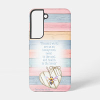 Unique Faux Pastel Wood Heart Watercolor Bee Faith