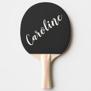 Unique Favour Personalised Name Black and White Ping Pong Paddle