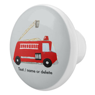 Unique fire truck ceramic knob