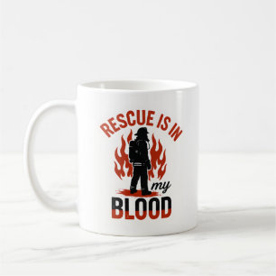 Unique Firefighter or Fireman in Red and Black Coffee Mug