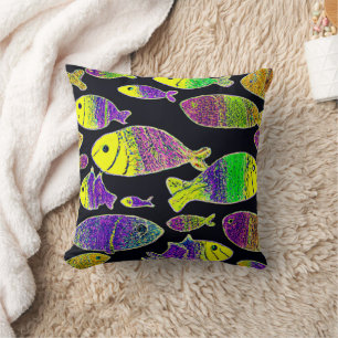 Unique Fish Patterns Art. Buy Now Cushion