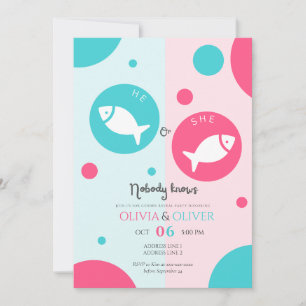 Unique fishing gender reveal invitation