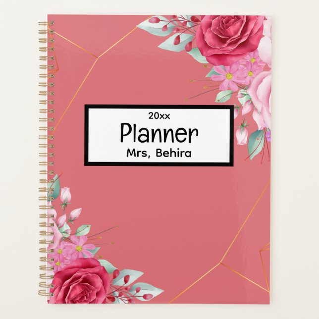 Unique floral Back to School Planner (Front)
