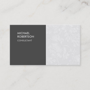 Unique Floral Damask Grey Business Card
