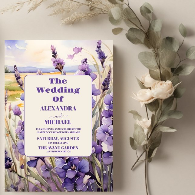 Unique floral lavender wedding invitation (Creator Uploaded)