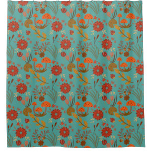 Unique Floral Pattern Shower Curtain