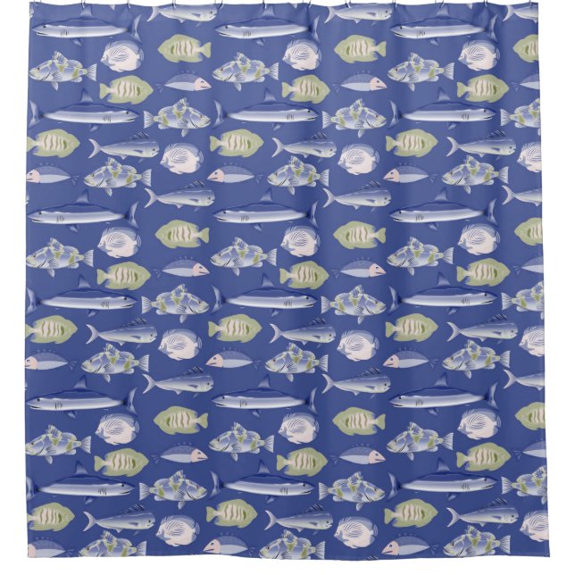 Unique Floral Pattern Shower Curtain (Front)