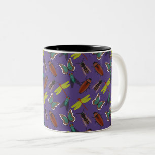 Unique Floral Pattern Two-Tone Coffee Mug