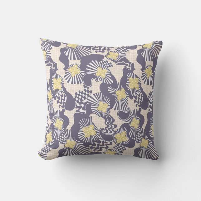 Unique Floral Throw Pillow (Front)