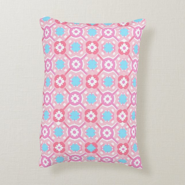 Unique flower check decorative cushion (Back(Vertical))