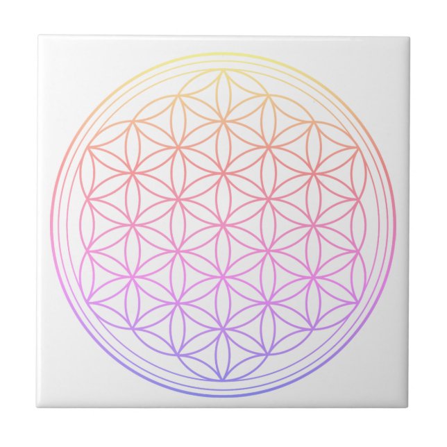 UNIQUE FLOWER OF LIFE CERAMIC TILE (Front)