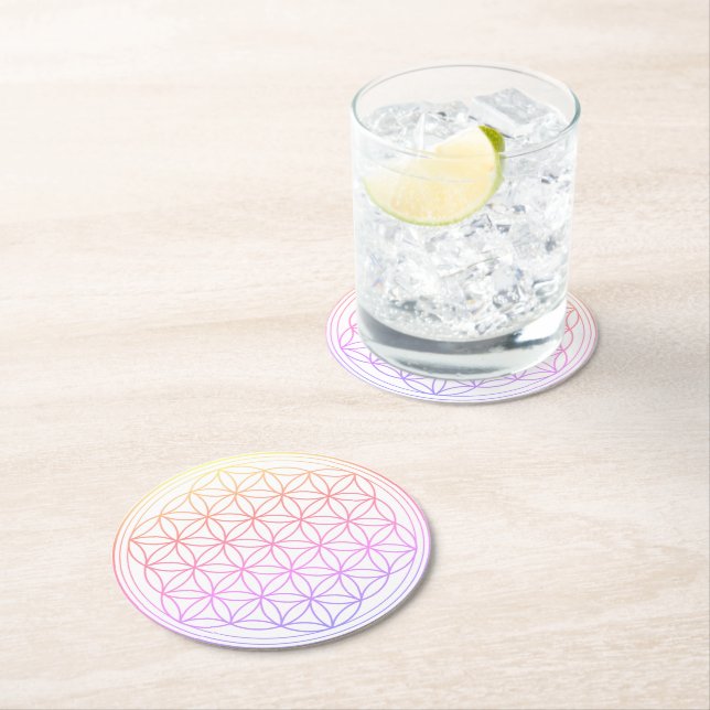 UNIQUE FLOWER OF LIFE ROUND PAPER COASTERS (Insitu)