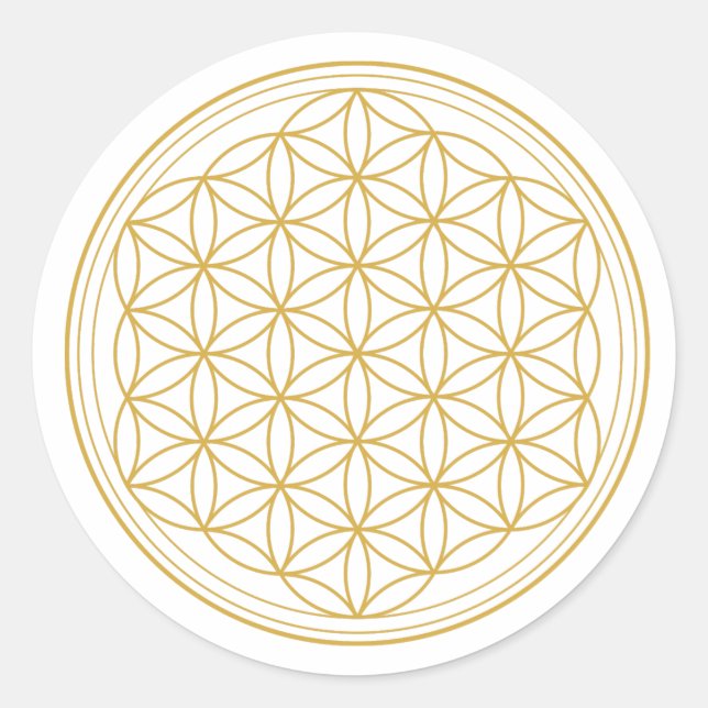 UNIQUE FLOWER OF LIFE ROUND STICKERS (Front)