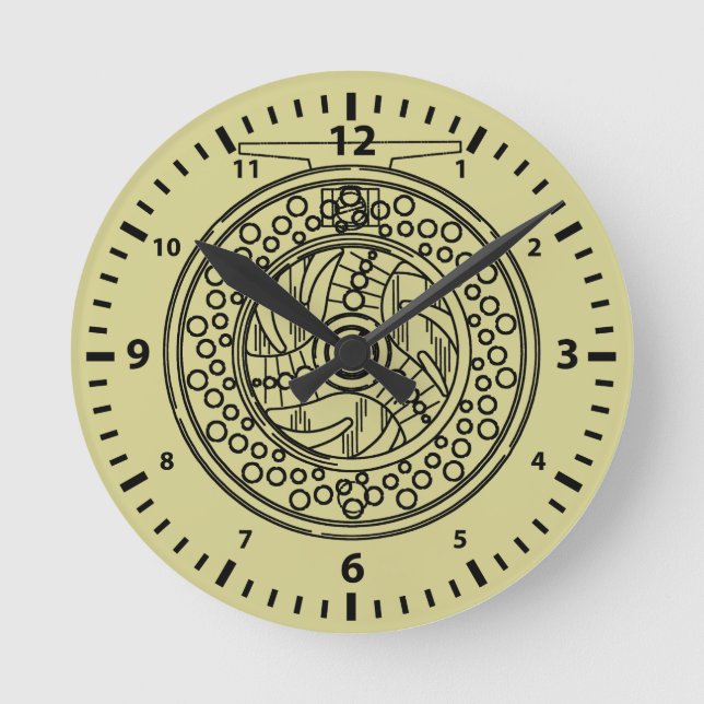 Unique Fly Fishing Reel Angler's Wall Round Clock (Front)