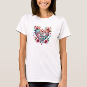 Unique folk motifs heart spring World's best mom T-Shirt