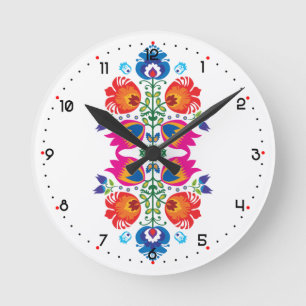 Unique folklore composition round clock