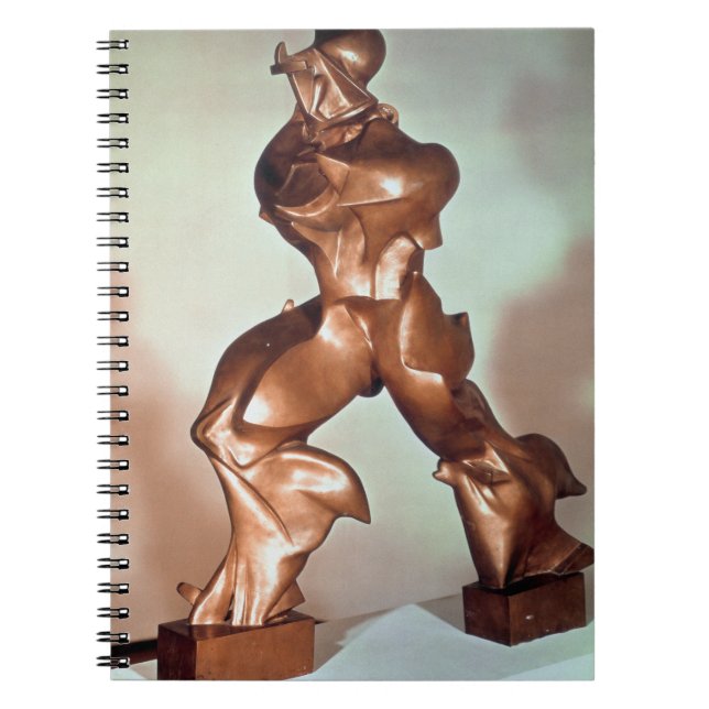 Unique Forms of Continuity in Space, 1913 (bronze) Notebook (Front)
