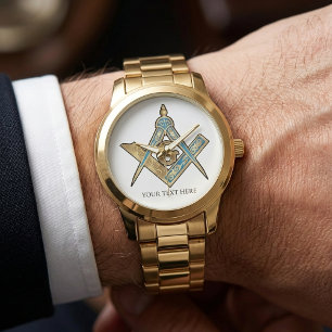 Unique Freemason Gifts Gold Masonic Compass Watch