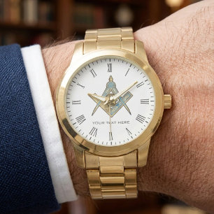 Unique Freemason Gifts   Gold Masonic Compass Watch