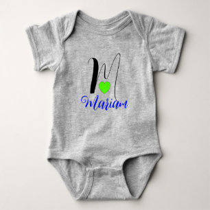 Unique Front & Back Design - New Born Name Baby Bodysuit