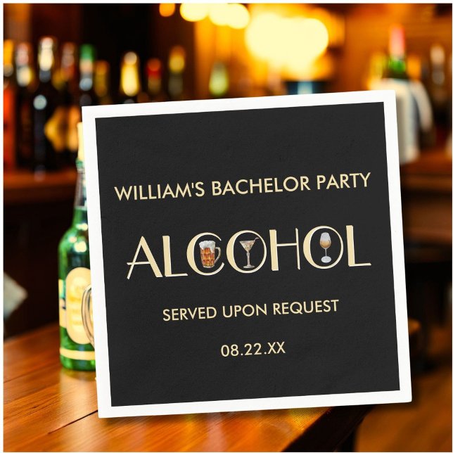Unique Fun Beer Wine Martini Bachelor Party Napkin (Creator Uploaded)