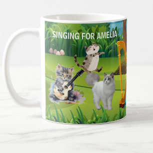 Unique Fun Cats in the Chorus Personalized  Coffee Mug