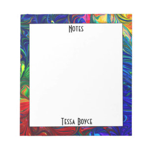 Unique Fun Colourful Monogrammed Name Notepad