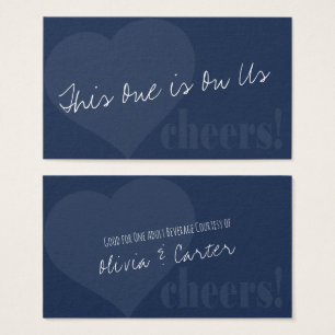 Unique & Fun Drink Tickets with Heart on Navy