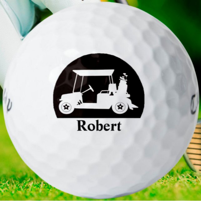 Unique Fun Golf Cart with Clubs First Name  Golf Balls (Creator Uploaded)