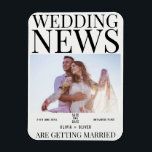 Unique fun photo newspaper wedding save the date magnet<br><div class="desc">It is a funy save the date.</div>