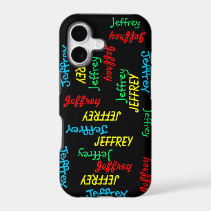 Unique Fun Repeating Names on Black, Personalised