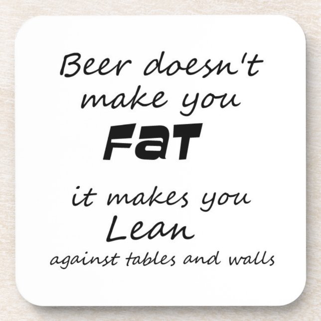 Unique funny beer quotes joke humour gift coasters (Front)