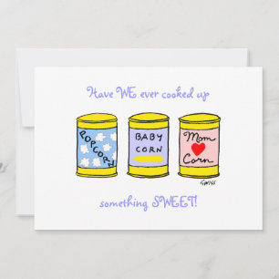 Unique Funny Cartoon Baby Announcement For Foodies