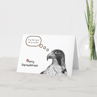 Unique Funny Christmas Falcon Holiday Card