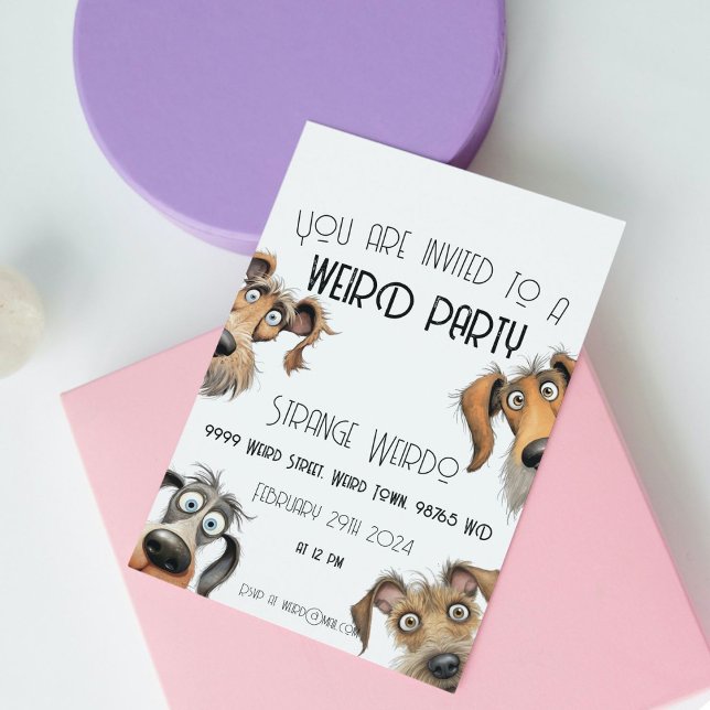 Unique Funny Dog Party Invitation (Funny dot theme party invitation
)