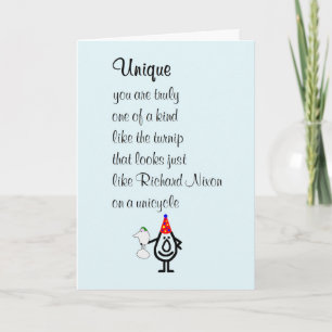 Unique, funny Happy Birthday Poem Card